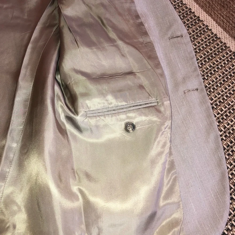 Vintage Burberry Light Beige/Taupe Two-Button Sport Coat Jacket Blazer (Sz Med.)